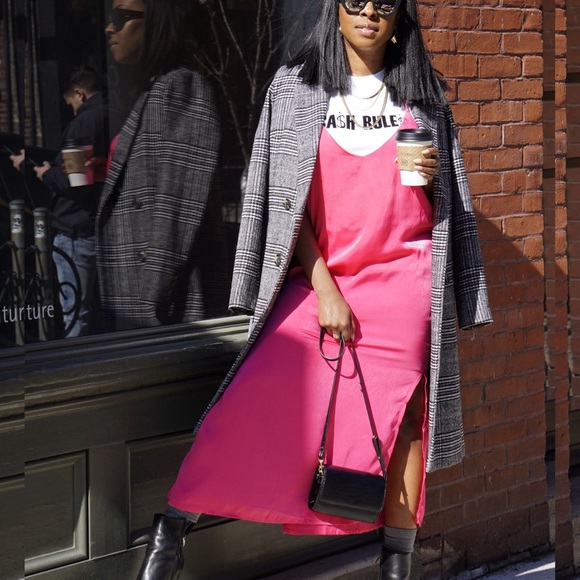 Japna Dresses & Skirts - Japna Hot Pink Midi Slip Dress!
